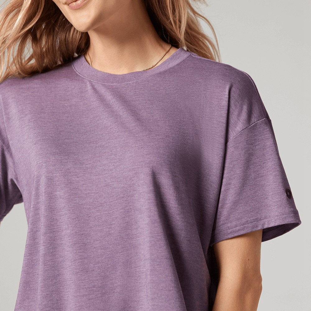 Allbirds Women\'s T-Shirt Purple - TrinoXO™ Relaxed Fit - 92835SZJD